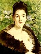 Edouard Manet dam med palskrage France oil painting artist